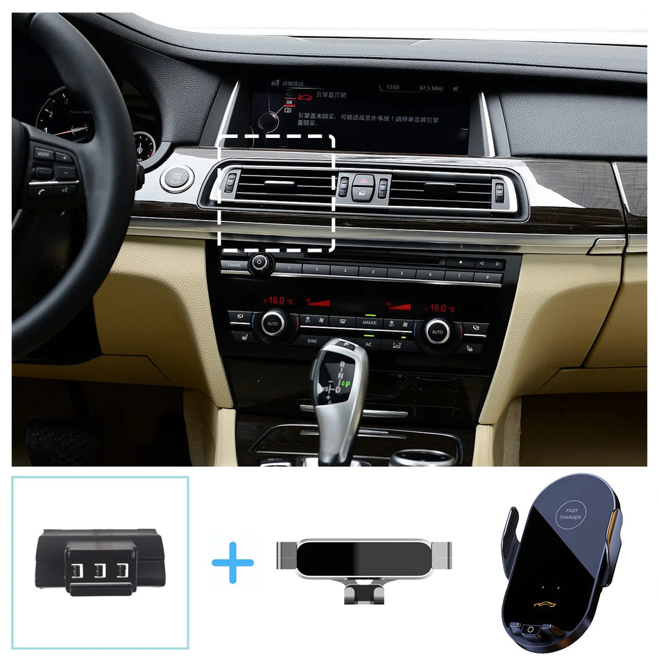 Car Phone Holder Wireless Charging Mount for BMW 7 Series F01