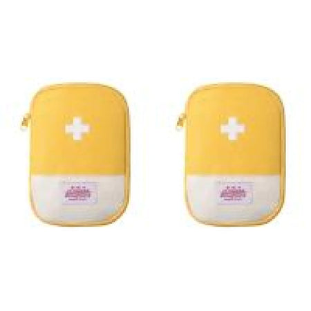2PCS Mini Medicine Bag &ndash; Cute First Aid Kit Organizer Yellow / 18x13cm