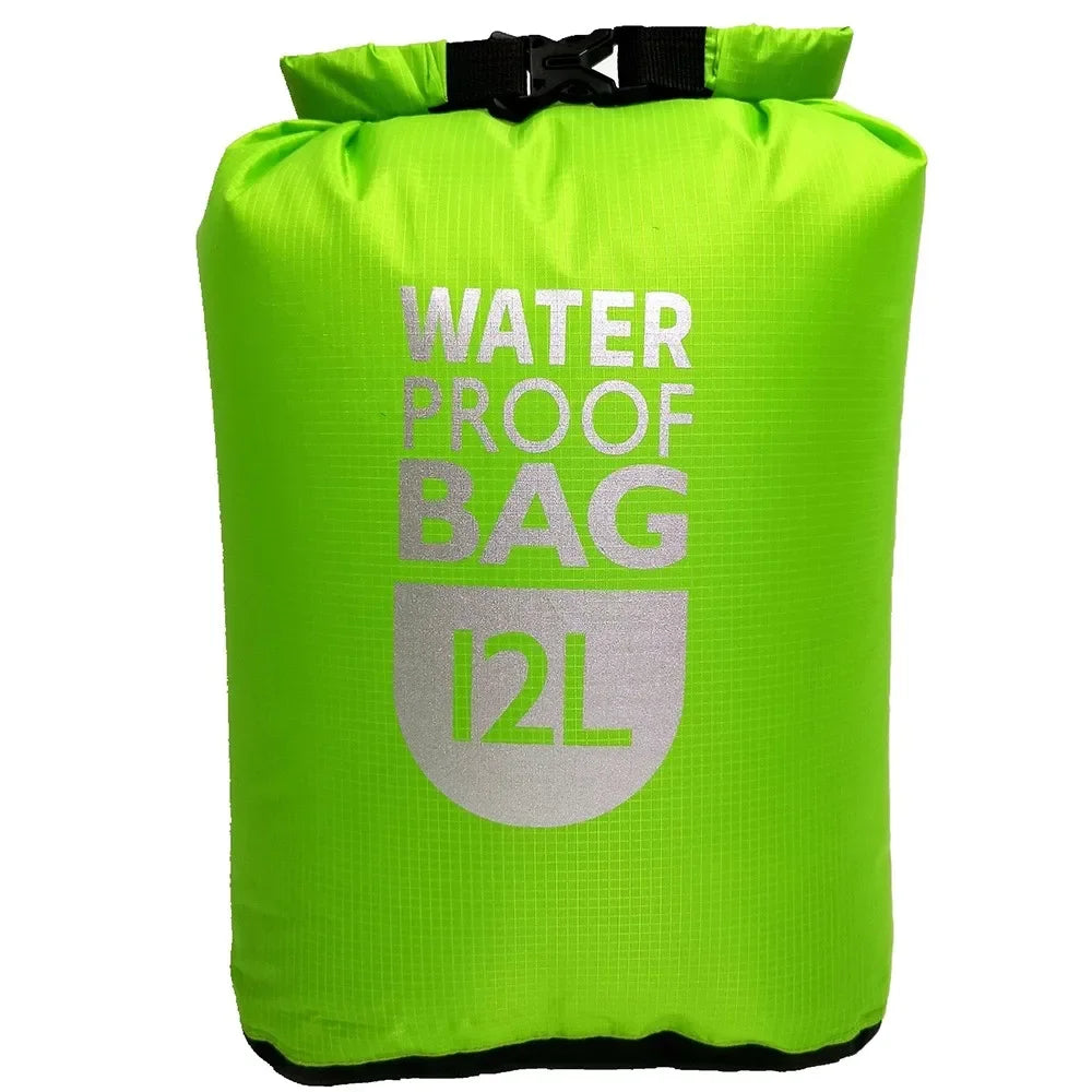 6L 12L Outdoor Dry Fishing Boat Pump Pvc Boat Accessories Waterproof Sack Swimming Rafting Kayaking Floating Watertight Sack Bag Green12L / CN (Origin)