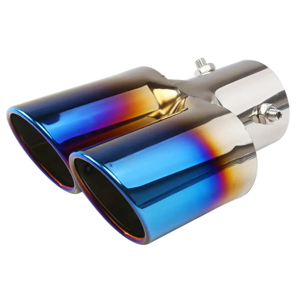 Universal Dual Exhaust Tip Stainless Steel Slant Cut Tip for Car Exhaust Pipe Extension Modification Decoration Muffler Tailpipe by InterCyprus Trading Ltd