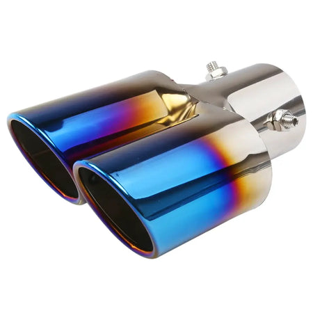 Universal Dual Exhaust Tip Stainless Steel Slant Cut Tip for Car Exhaust Pipe Extension Modification Decoration Muffler Tailpipe by InterCyprus Trading Ltd