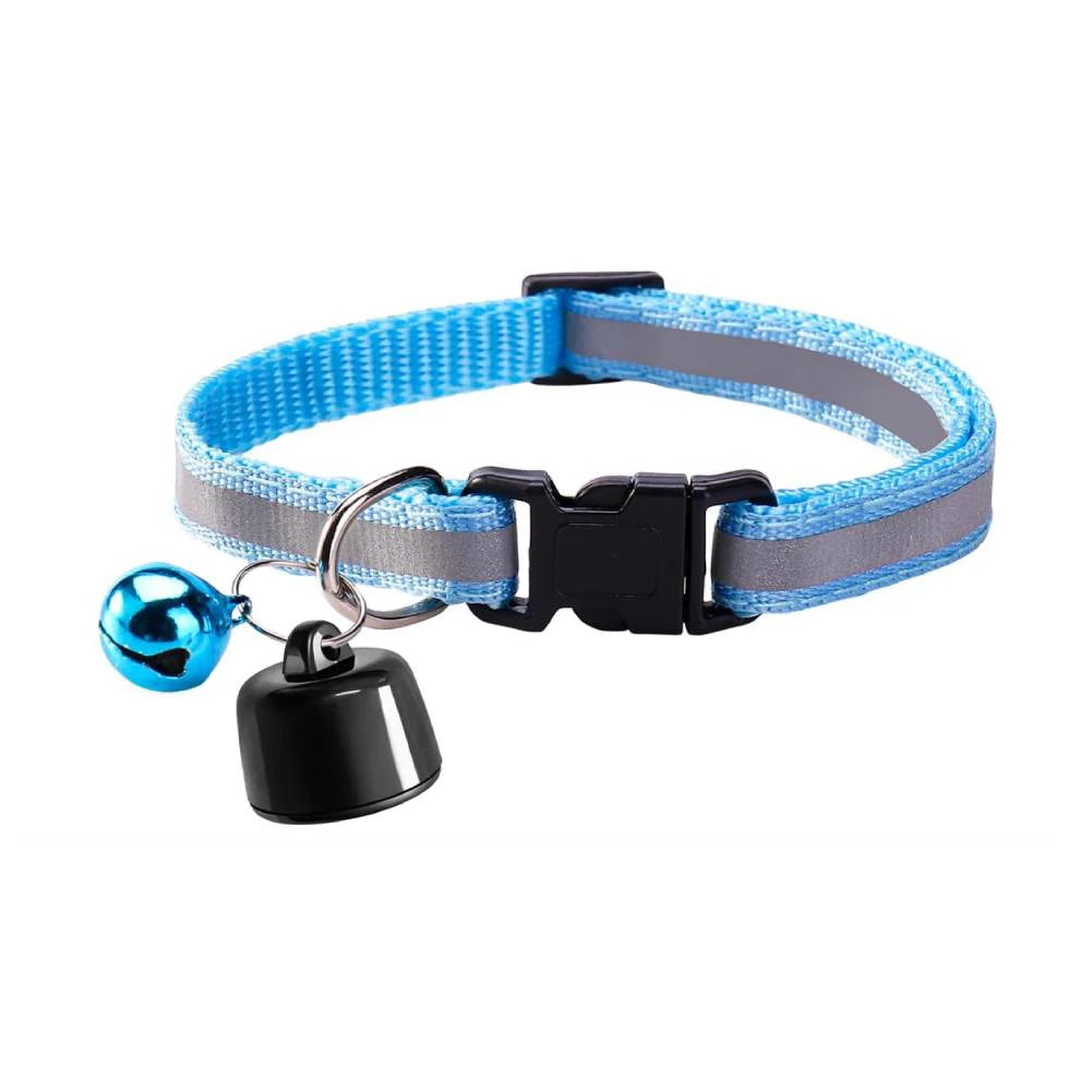Mini GPS Tracker Cat Collar &ndash; Waterproof Reflective Pattern Blue