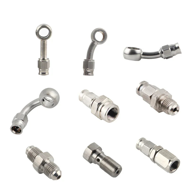 Stainless Steel AN3 Banjo Fitting for Hydraulic Brake Line, M10x1, 10mm