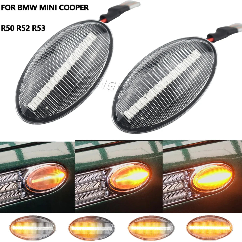 LED sānu marķiera pagrieziena signāla gaisma ūdensizturīga Mini Cooper R50 R53 R52