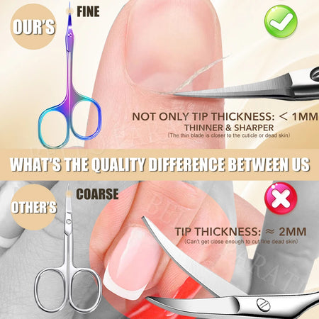 1Pcs Cuticle Scissors Extra Fine Curved Blade &ndash; Ultra Sharp