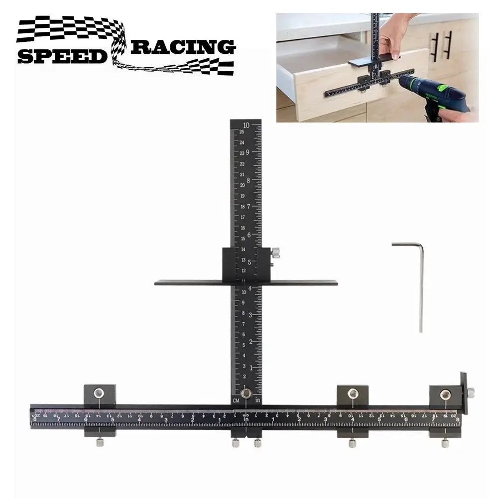 Cabinet Hardware Jig, Adjustable Drill Guide for Accurate Installation of Door and Drawer Front Handles and Knobs Punch Locator by InterCyprus Trading Ltd