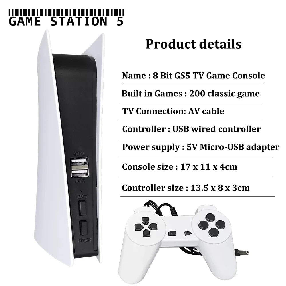 GS5 Game Station 5 Console - Retro Gaming with 200 Classic Games