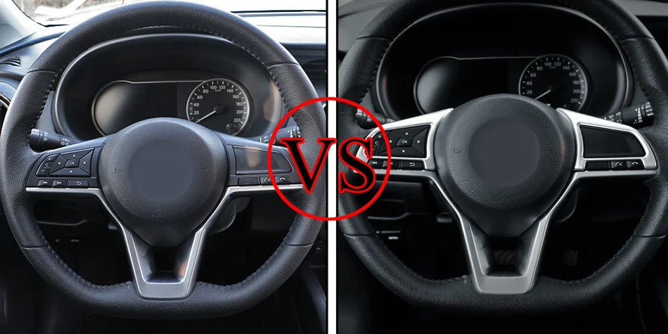 Nissan Micra Direksiyon Düğmesi Panel Çerçeve Kaplama ABS Mat Gümüş 2 Adet