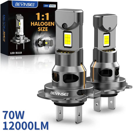 Bevinsee H7 LED Headlight Bulbs 70W 12000LM 6000K CANBUS H7 / 6000K White / CHINA