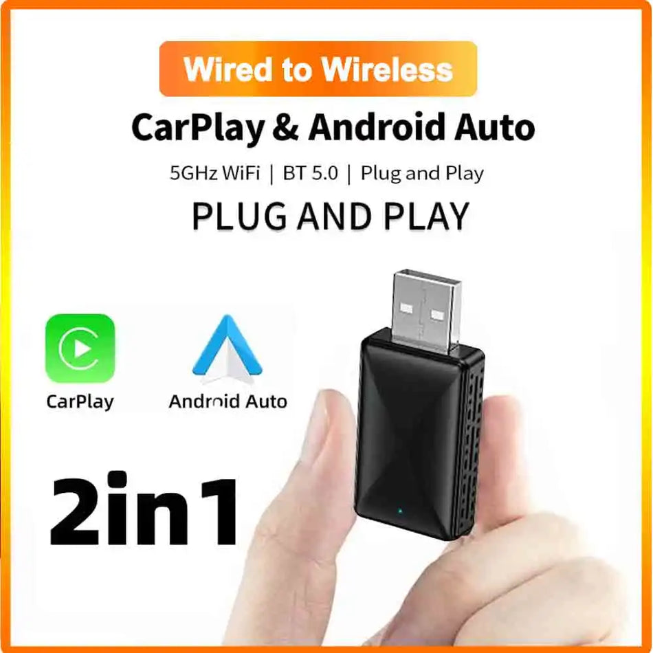 Kablolu'dan Kablosuza CarPlay Android Auto Adaptörü Araç Stereo USB Tak Çalıştır