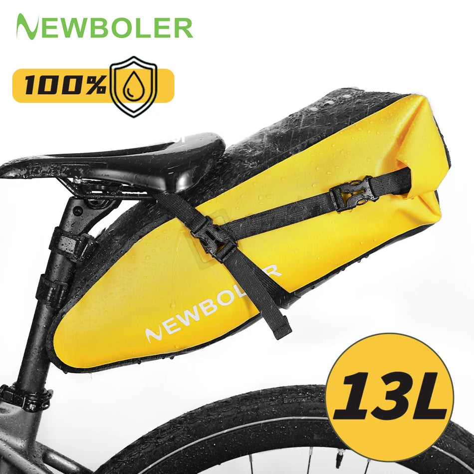 Waterproof Saddle Bag 13L Large Capacity Pvc Cycling Tail Rack Storage