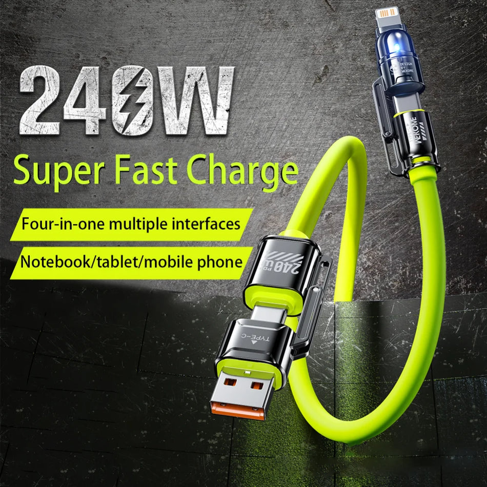 4-in-1 Kirsite Cable &ndash; 240W Super Fast Charging