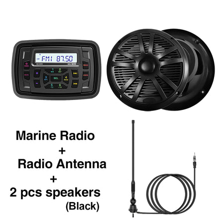 AKAMATE RV Radio MP3 Media Player &ndash; Waterproof Bluetooth radio black ant