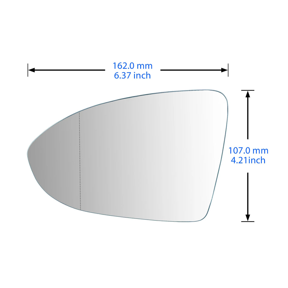 VW Golf 7 MK7 Left Mirror Glass Convex Heated NS Direct Replacement