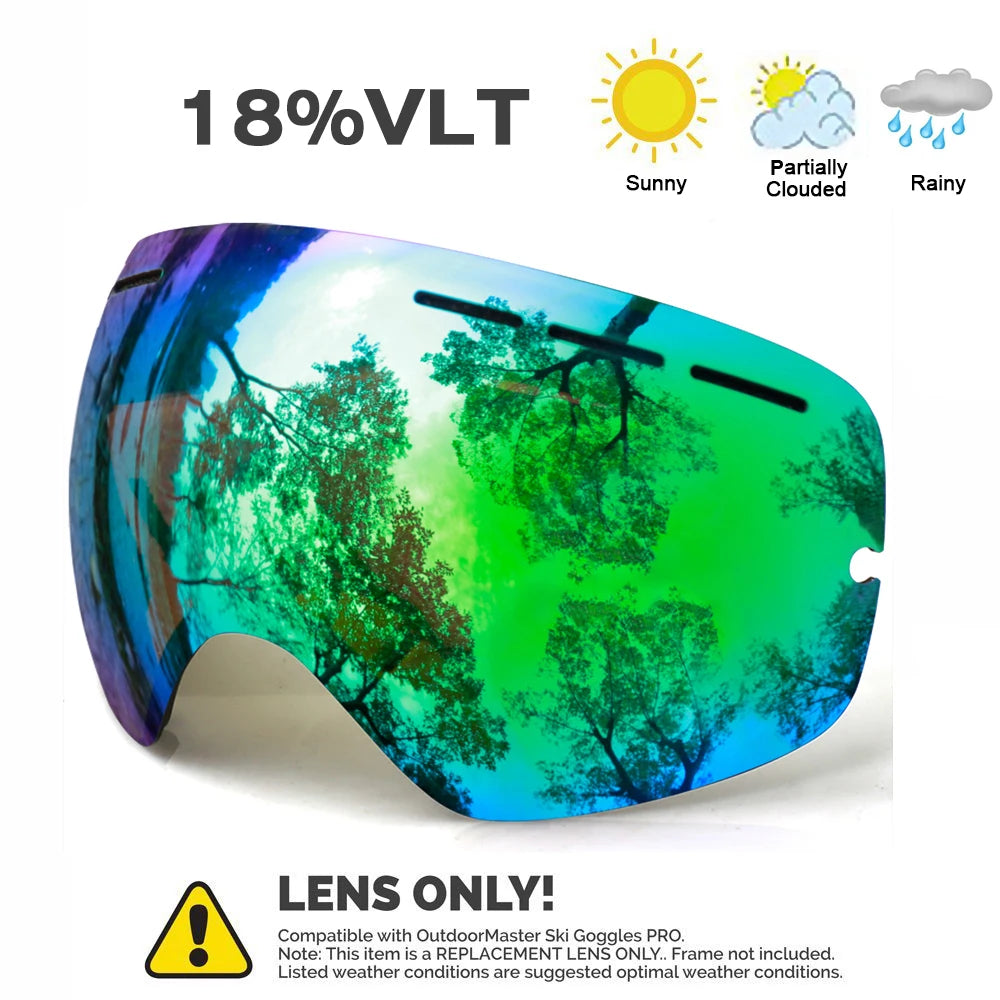 MAX JULI Ski Goggles Lens &ndash; Anti-Fog Protection for All Users C4 Green Lens