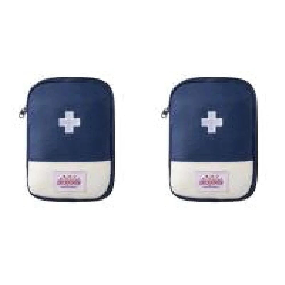 2PCS Mini Medicine Bag &ndash; Cute First Aid Kit Organizer Navy Blue / 18x13cm