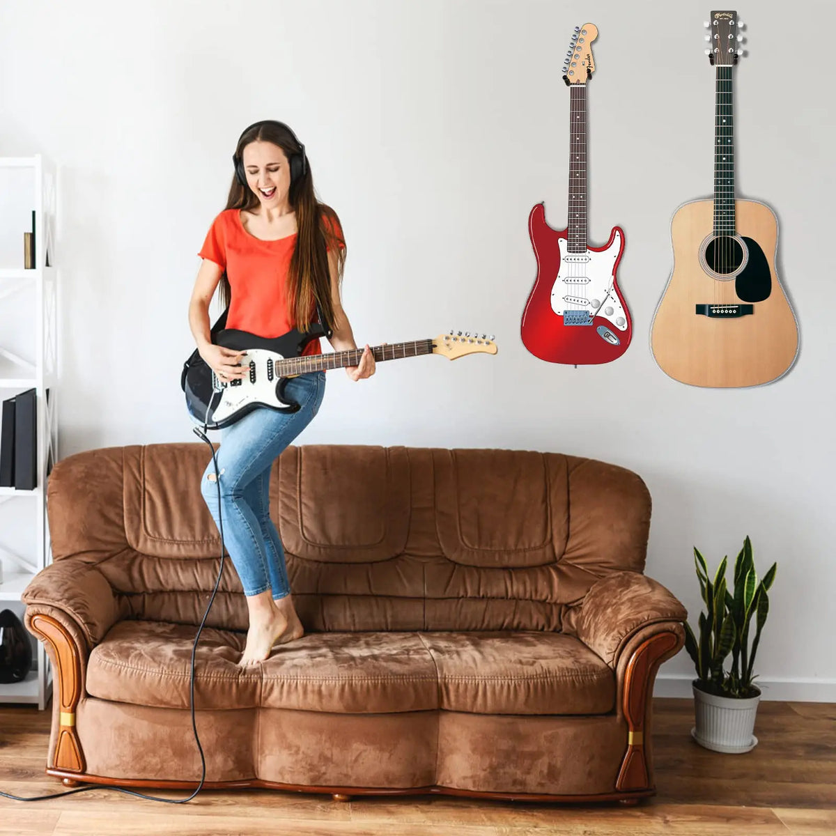 Guitar Wall Hanger &ndash; Solid Wood Mount With Soft Pads