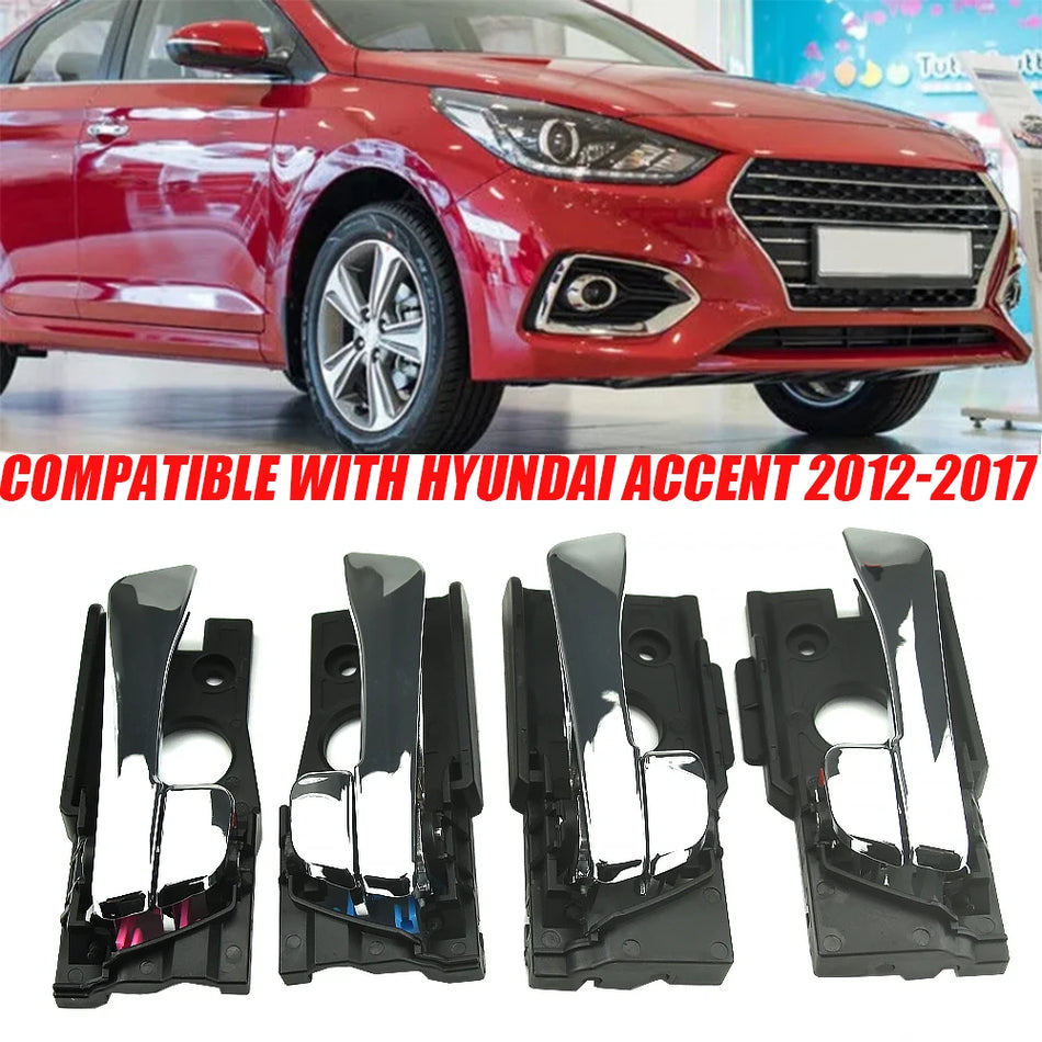 Molduras de manijas de puerta interior cromadas para Hyundai Accent 2012-2017