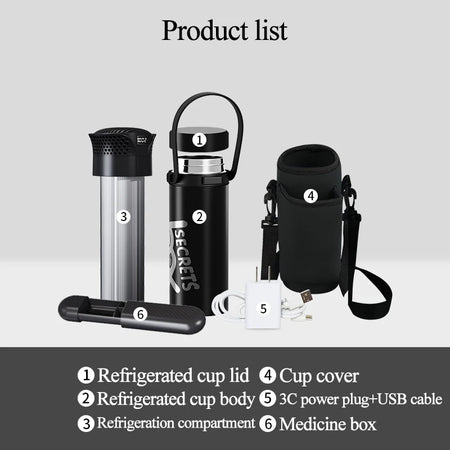 Portable USB Insulin And Hormone Cup &ndash; Cool On The Go black