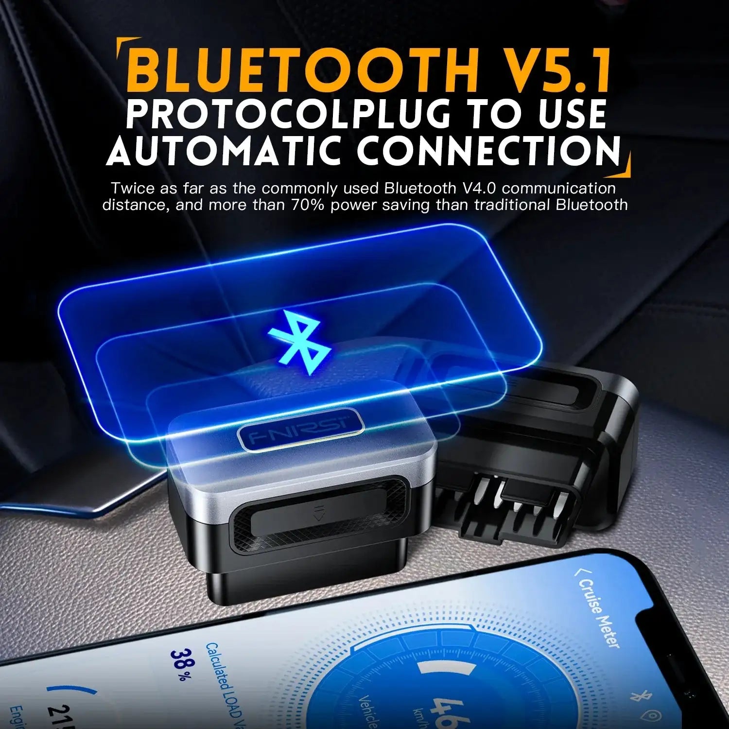 FNIRSI FD10 Car OBD2 Scanner Bluetooth 5.1 For iOS Android