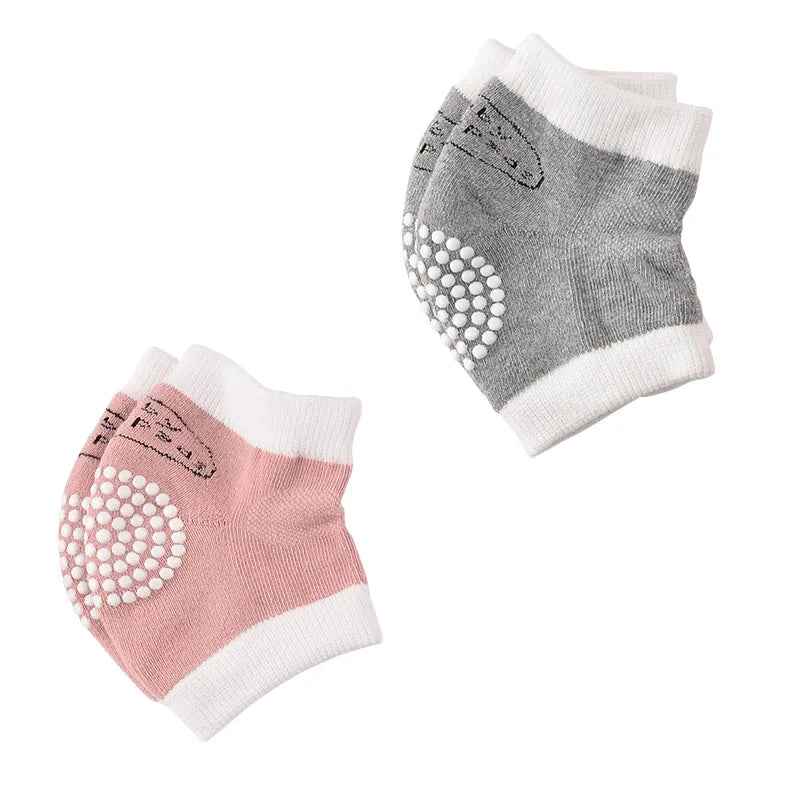 HX01 Baby Crawling Knee Pads &ndash; Breathable Anti Fall Design Gray1Pink1 / 0-3Y