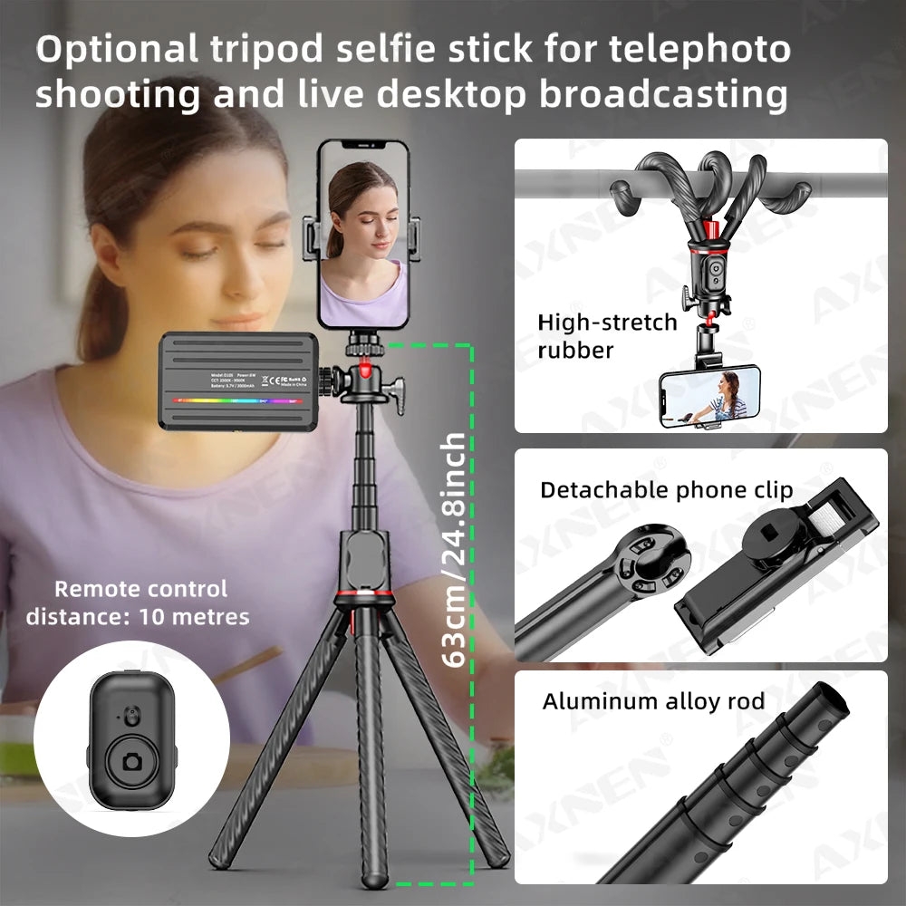 D10 LED Lights Selfie Fill Lamp &ndash; Adjustable Brightness with Three Color Modes