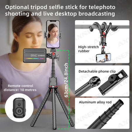 D10 LED Lights Selfie Fill Lamp &ndash; Adjustable Brightness with Three Color Modes