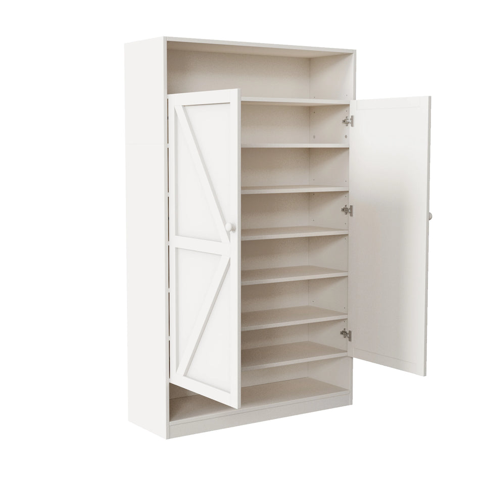 Διπλή Πόρτα Πολυλειτουργική Ντουλάπα Παπουτσιών Με 8 Επίπεδα 141cm