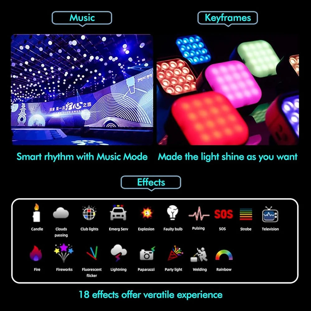 IFOOTAGE RGB Video Light - 360Deg App Control 18 Effects