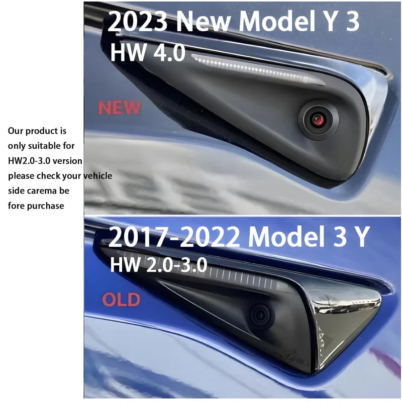 Carbon Fiber Side Camera Covers for Tesla Model 3 Y 2017-2023