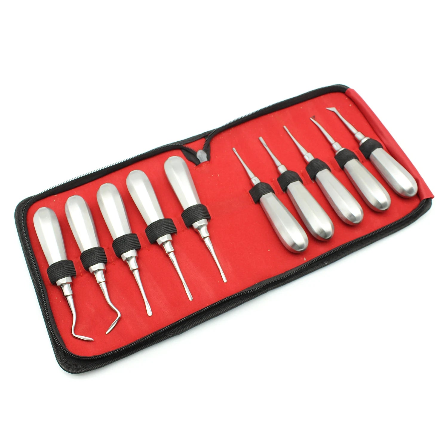 10pcs Dental Elevator Set &ndash; Stainless Steel Curved Root Lift