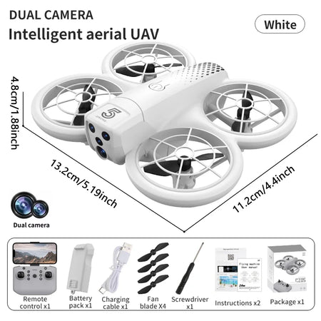 Mini RC Drone CZ05 - 4K HD Camera and Optical Flow With Camera White