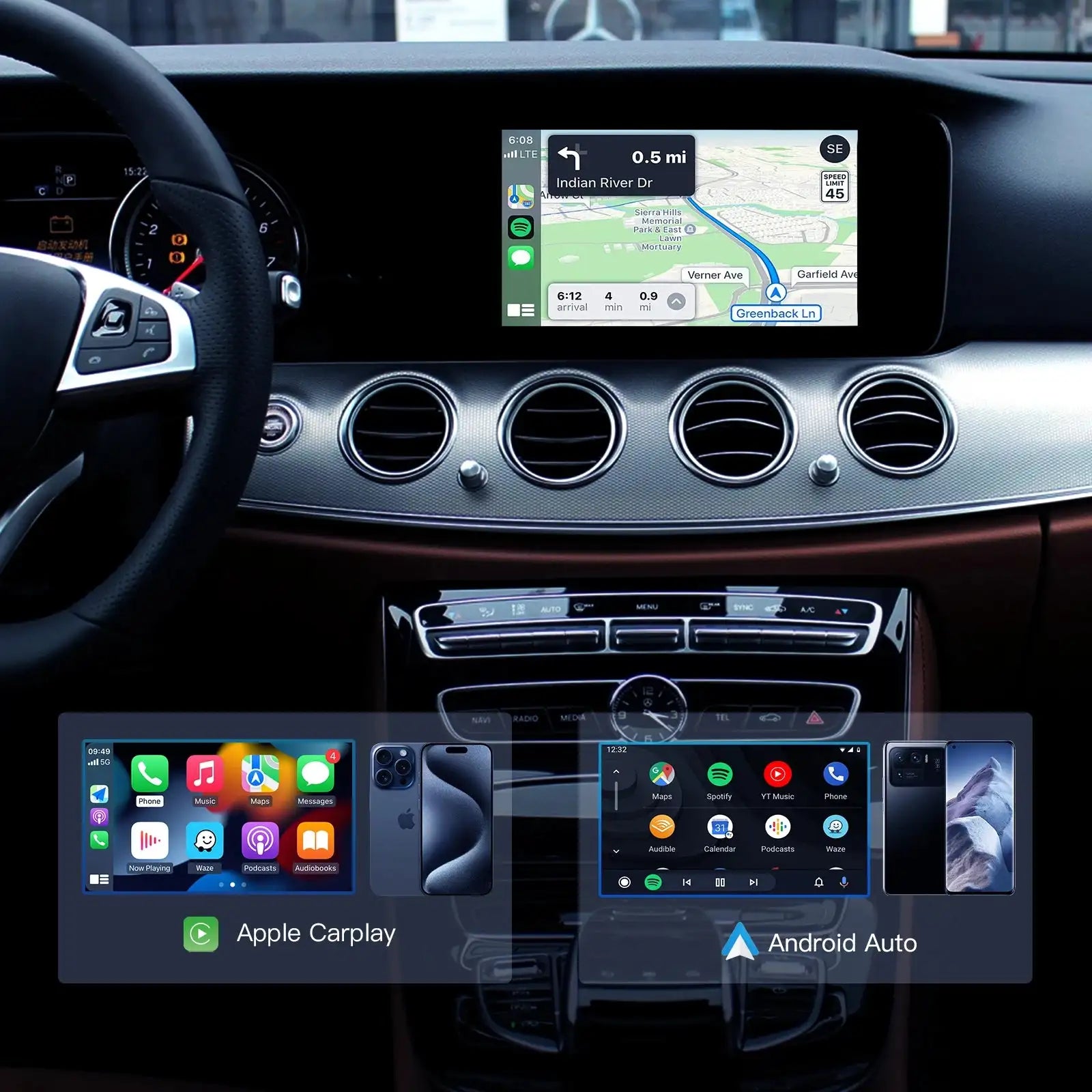 Wireless CarPlay Android Auto Adapter Mercedes NTG System
