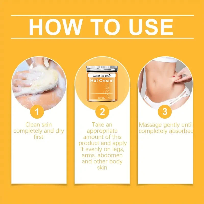 Water Ice Levin Massage Cream &ndash; Hot Compress for Tightening Abdominal Muscles