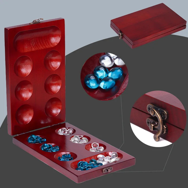 Kastanipuu Kokkuvolditav Mancala Lauamäng Kõigile Vanustele