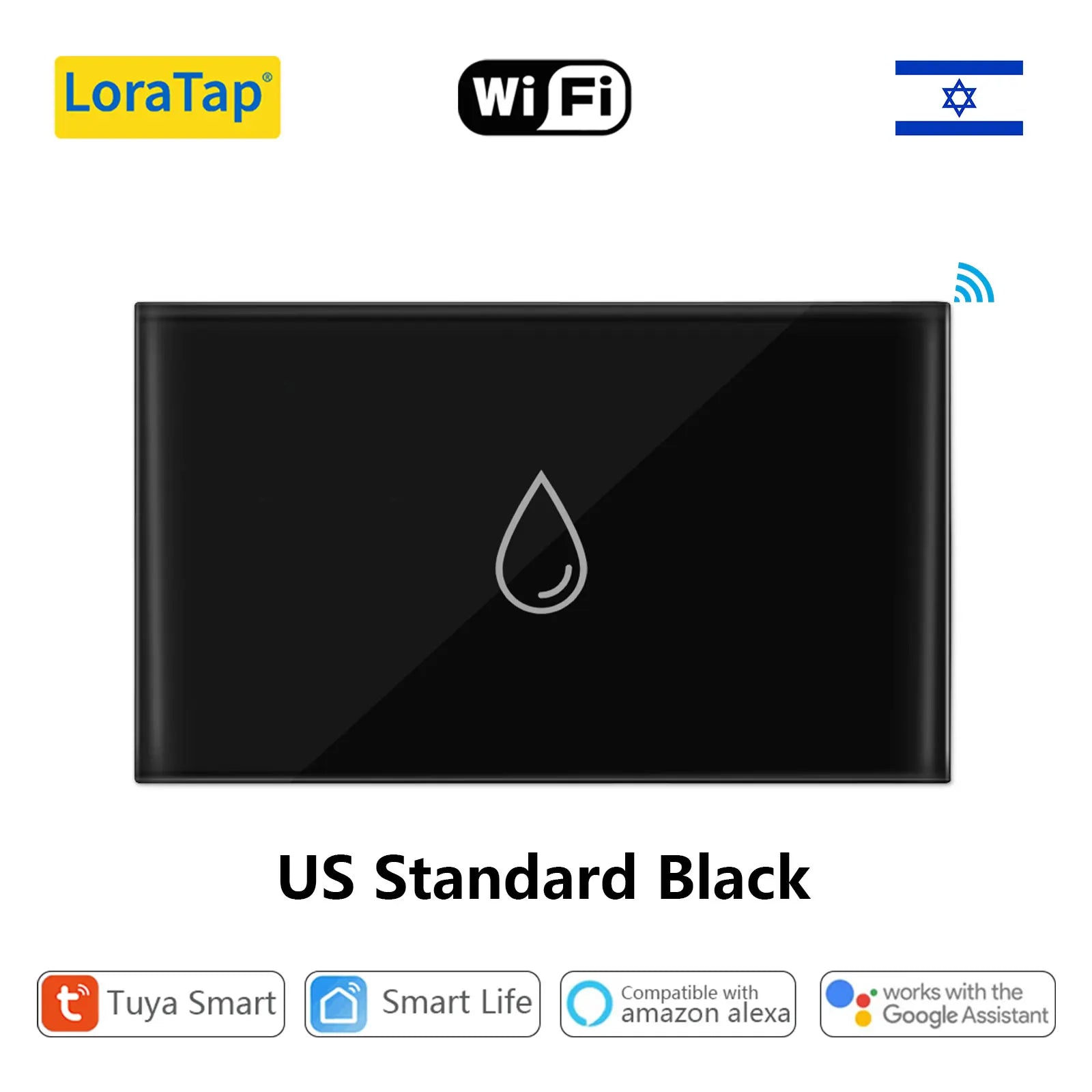 LoraTap WiFi Boiler &ndash; Voice Control And App Remote Access US Standard Black