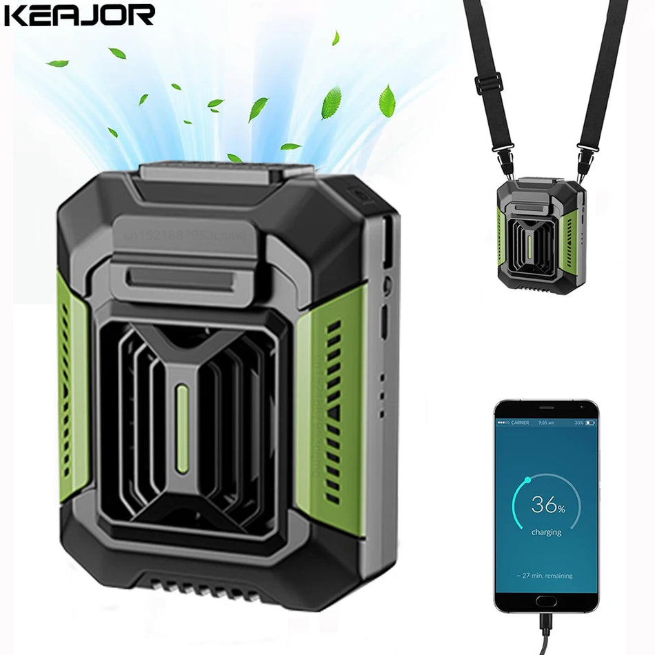 Portable Waist Clip Fan Hanging Neck Fan &ndash; USB Rechargeable