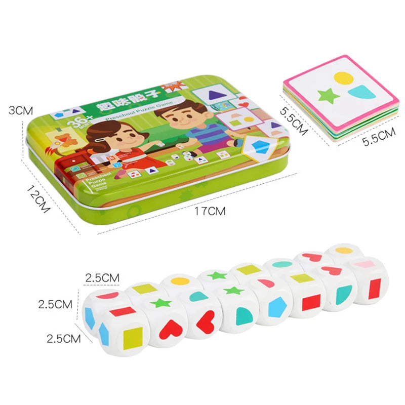 Brozebra Kids Shape Dice Board Game &ndash; Educational Memory BZS00497