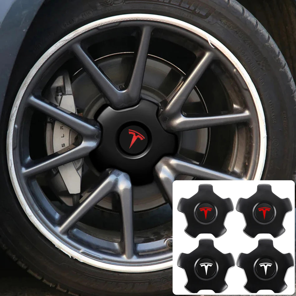 Conjunto de Tampas Centrais de Roda para Tesla Model 3, 4 Peças, Coberturas de Cubo