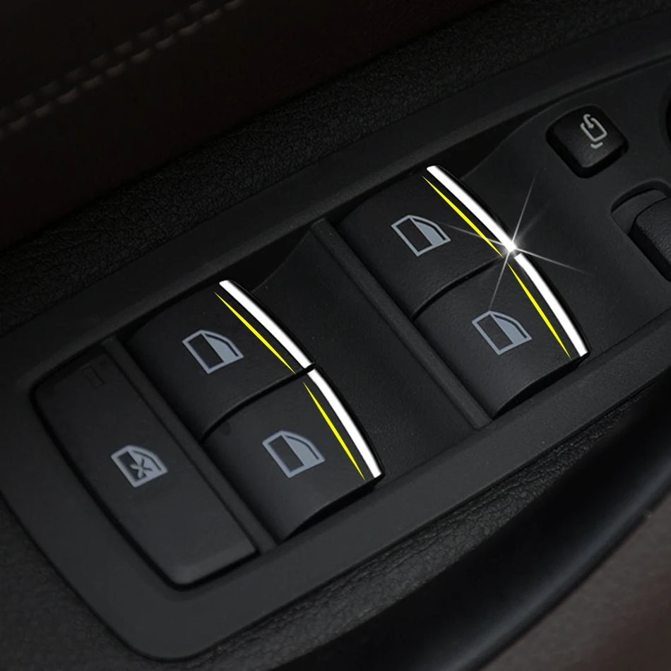 Knopptrim för BMW F20 F22 Fönsterglaslyft ABS Paljettdekoration Hållbar ABS Plastfinish