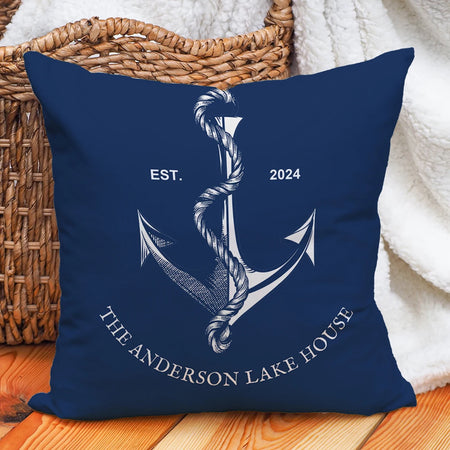 Personalised Nautical Anchor Pillow Covers for Home and Yacht Decor LK240728000074 / 35X35CM