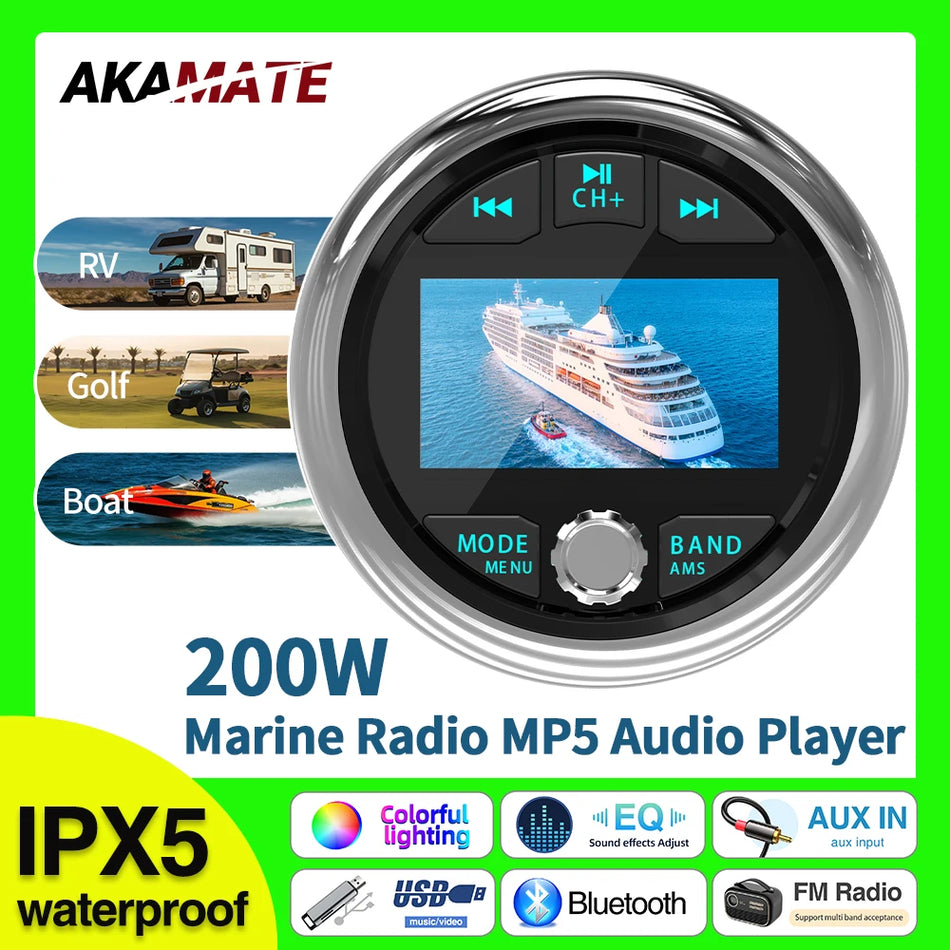 AKAMATE MS-50RV MP5 Marine Stereo &ndash; Bluetooth Video Default Title