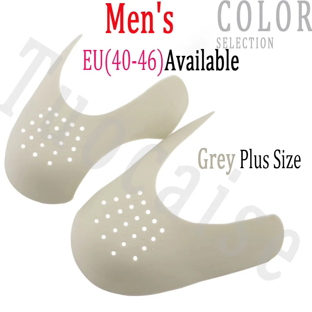 Toe Cap Support Shoe Stretcher Keeping Shoe Shiel Expander Shoe Crease Line Kit Guard Heal Protector Anti Prevent Bending Crack Grey-L (EU40-46) / CHINA