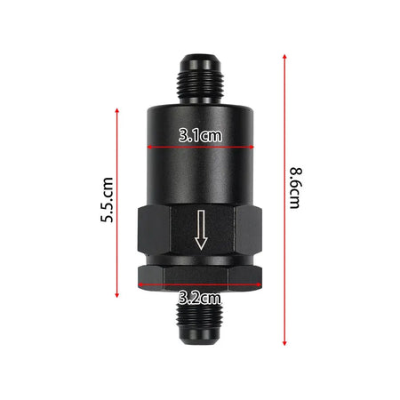 Aluminum 6AN Black Billet Inline Fuel Filter 30 Micron by InterCyprus Trading Ltd