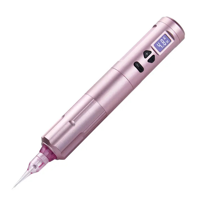 K6003 Tattoo Pen &ndash; Dual Mode 3.5mm Stroke Hollow Cup Motor Pink