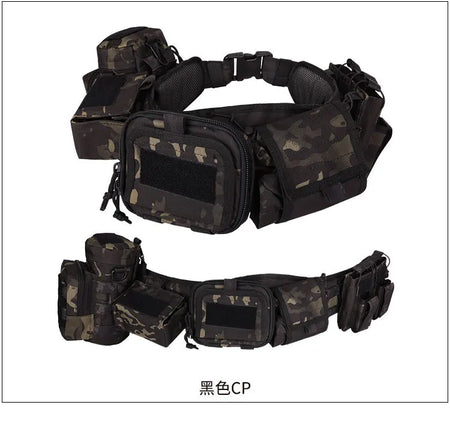 Yakeda Tactical Waist Bag &ndash; Ultra Lightweight Comfort Black CP / CHINA