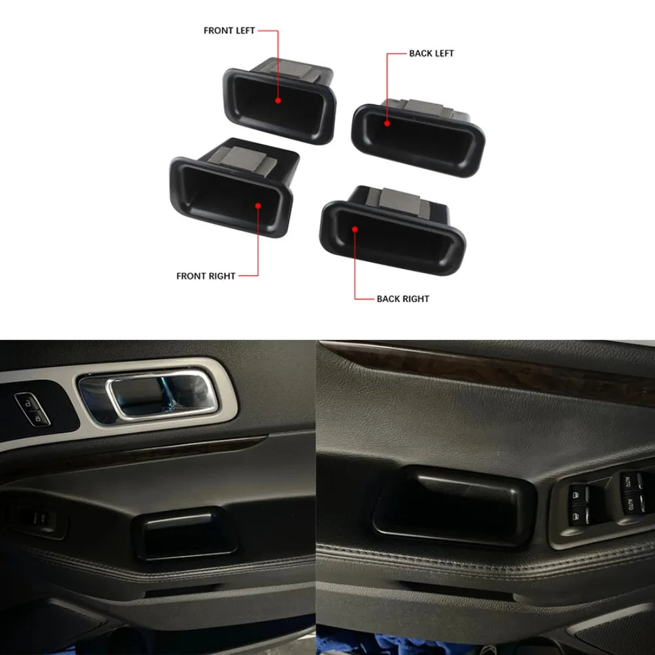 Door Storage Box for Ford Explorer 2011-2015 Armrest Organizer ABS Plastic Interior Door Panel Accessory