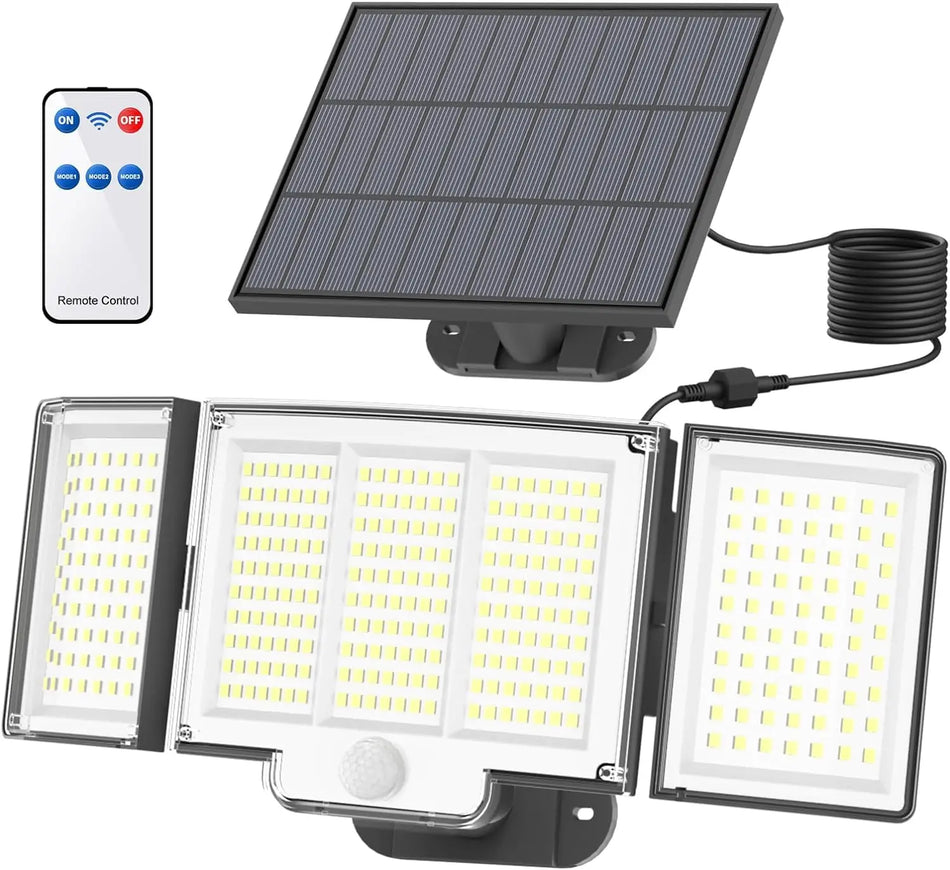 Ηλιακό φως υπαίθρια 348 LED Super Bright με αισθητήρα κίνησης Ισχυρή ισχύς IP65 αδιάβροχο 3 τρόπους εργασίας