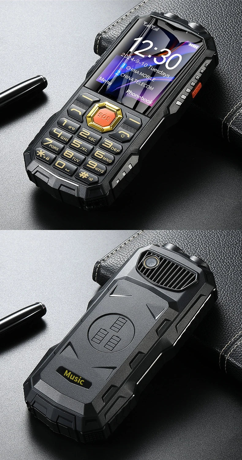 2G Rugged Senior Phone With SOS &ndash; Ultra Long Battery Life Black / Full set