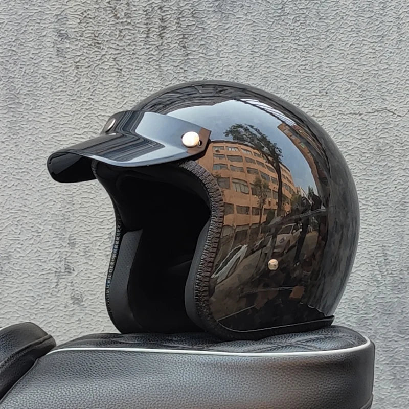 ORZ Carbon Fiber Retro Open Face Helmet &ndash; Ultra Lightweight